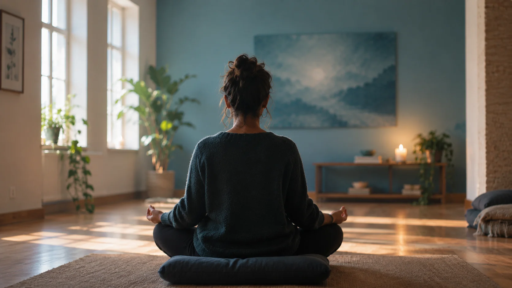 Persona meditando en el dispositivo Ananké